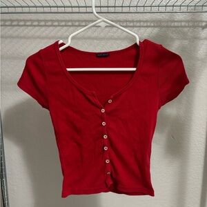 BRANDY MELVILLE Red Button Up